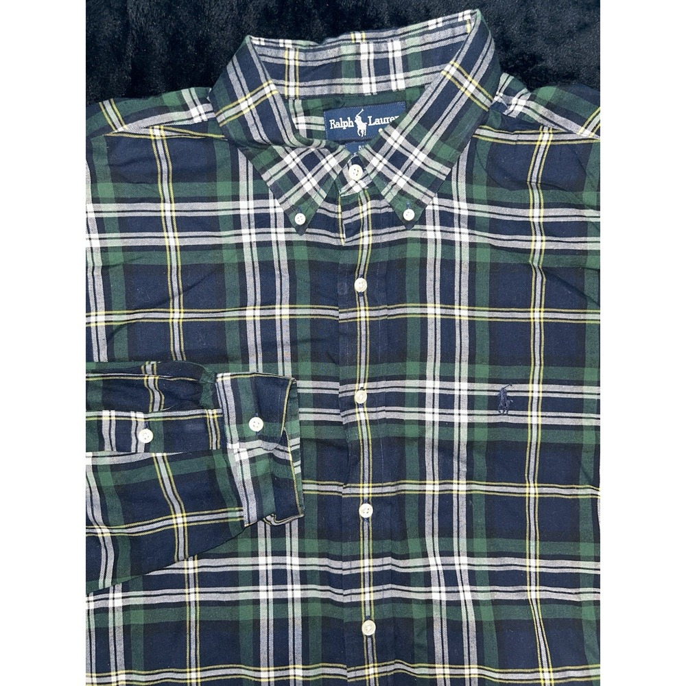 Ralph Lauren Blake 100% Cotton Shirt Plaid Button-Down Sz. 2XL VTG Blackwatch